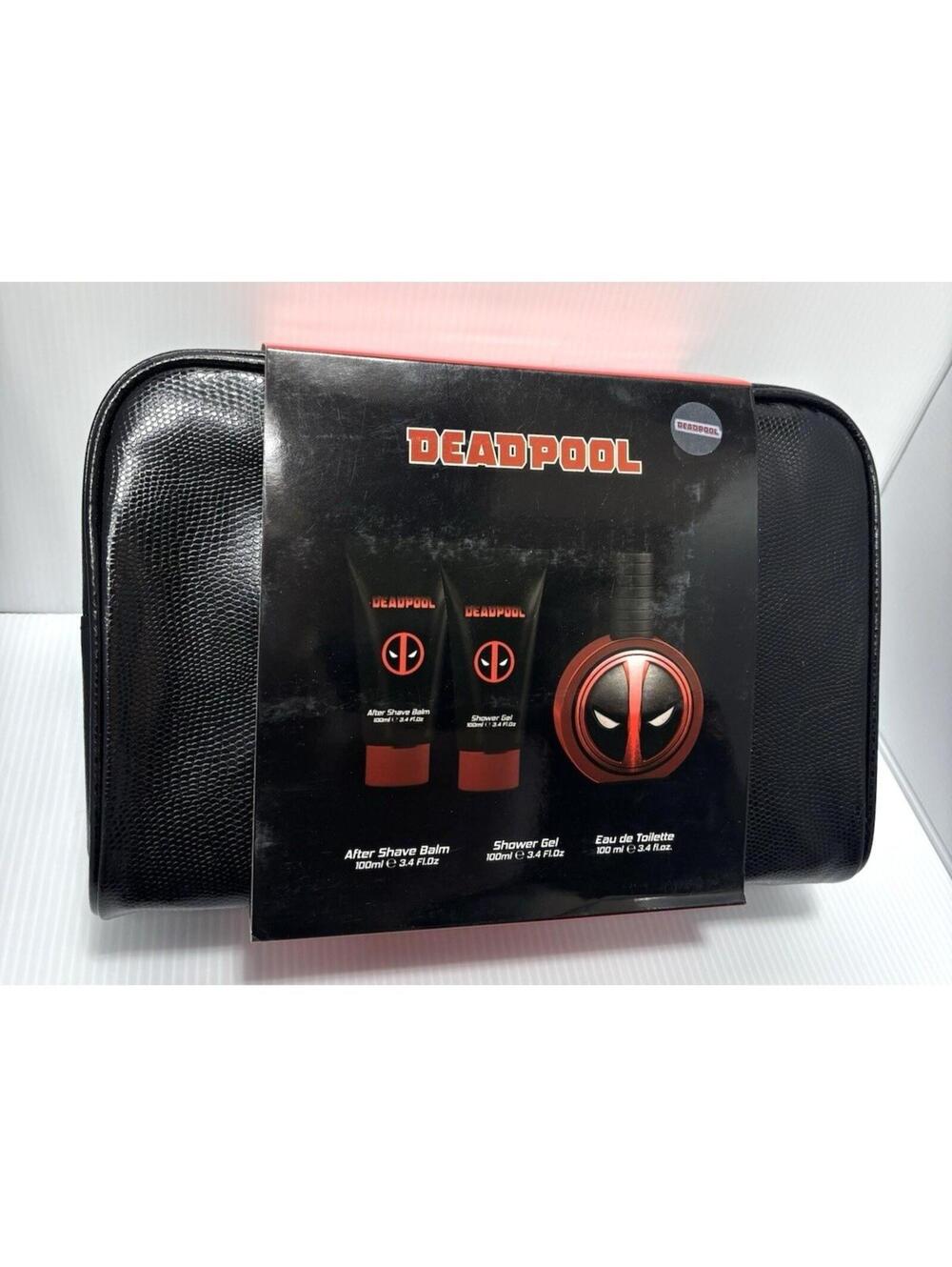 Marvel Deadpool 4pc Fragrance Gift Set 100ml EDT Shower Gel Balm Bag 2016